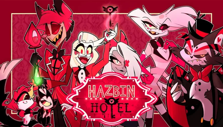 Горизонтальный постер первого сезона мультсериала Отель Хазбин